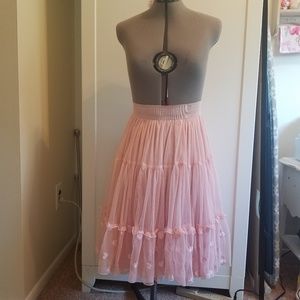 Lane Bryant Tiered Ruffle Pink Tulle Skirt